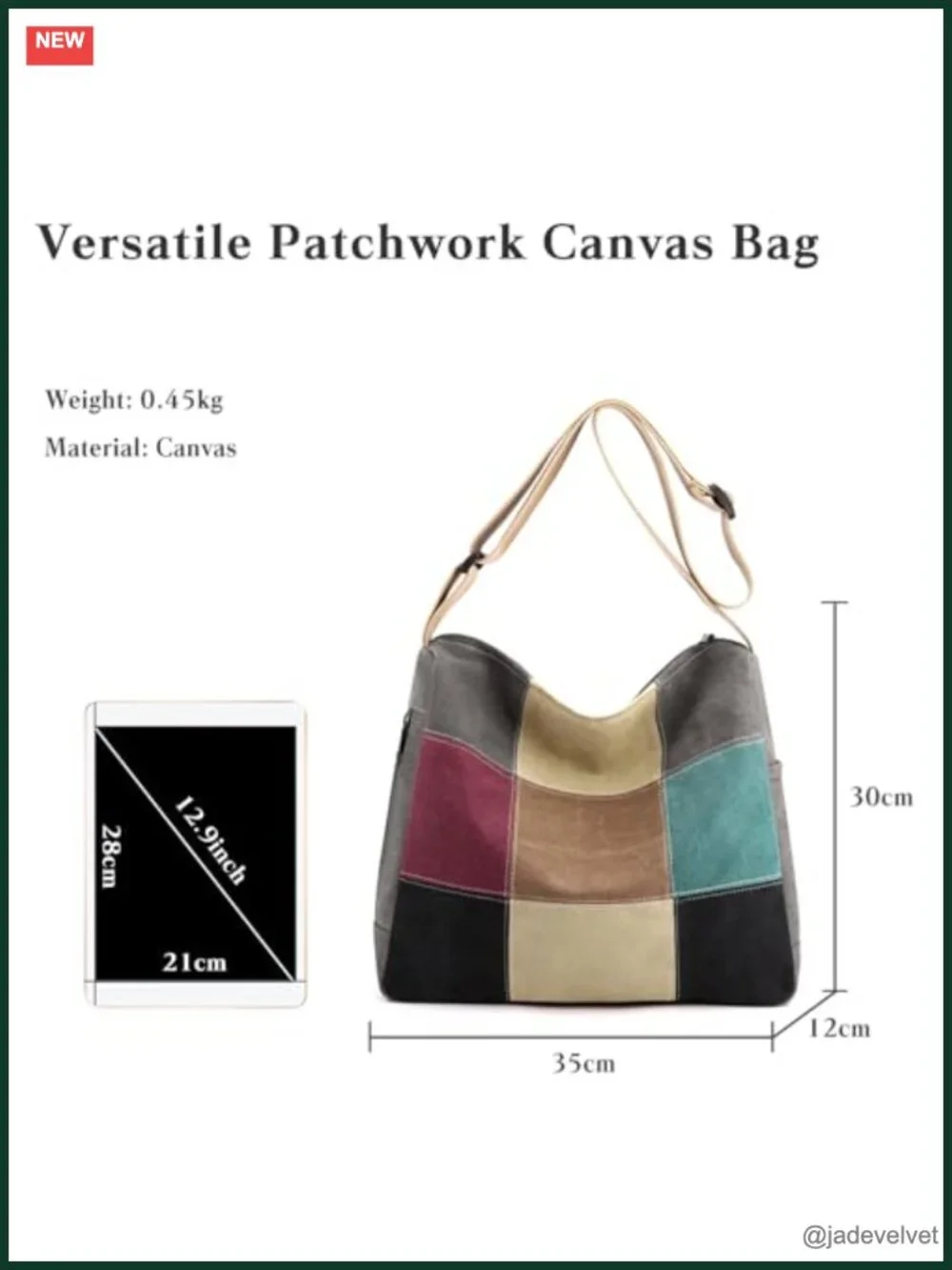 Canvas Multi-Color Splice Large Top Handle Tote Satchel Handbag